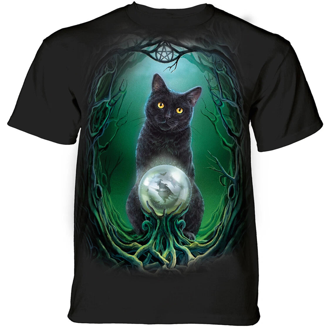 Cat Rise of Witches Magic Fantasy Kittens Cute Cotton Cats Mountain T-Shirt S-3X
