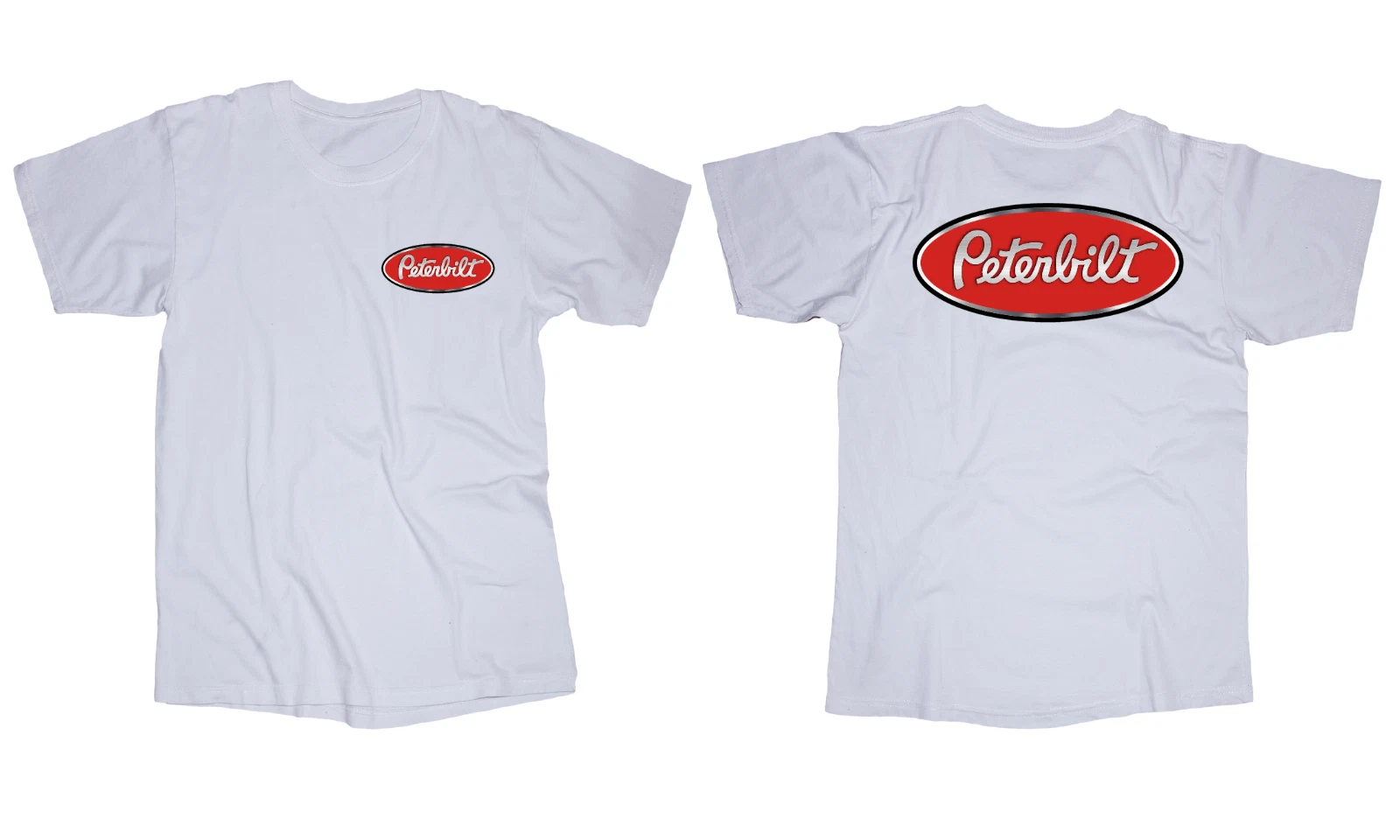 Peterbilt logo white t-shirt semi trucking diesel