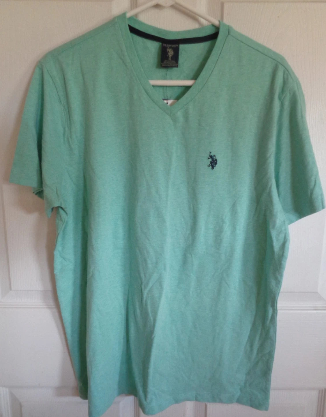 NWT Men's - U.S. Polo Assn. - Light Green - V-Neck - T-Shirt - Size M