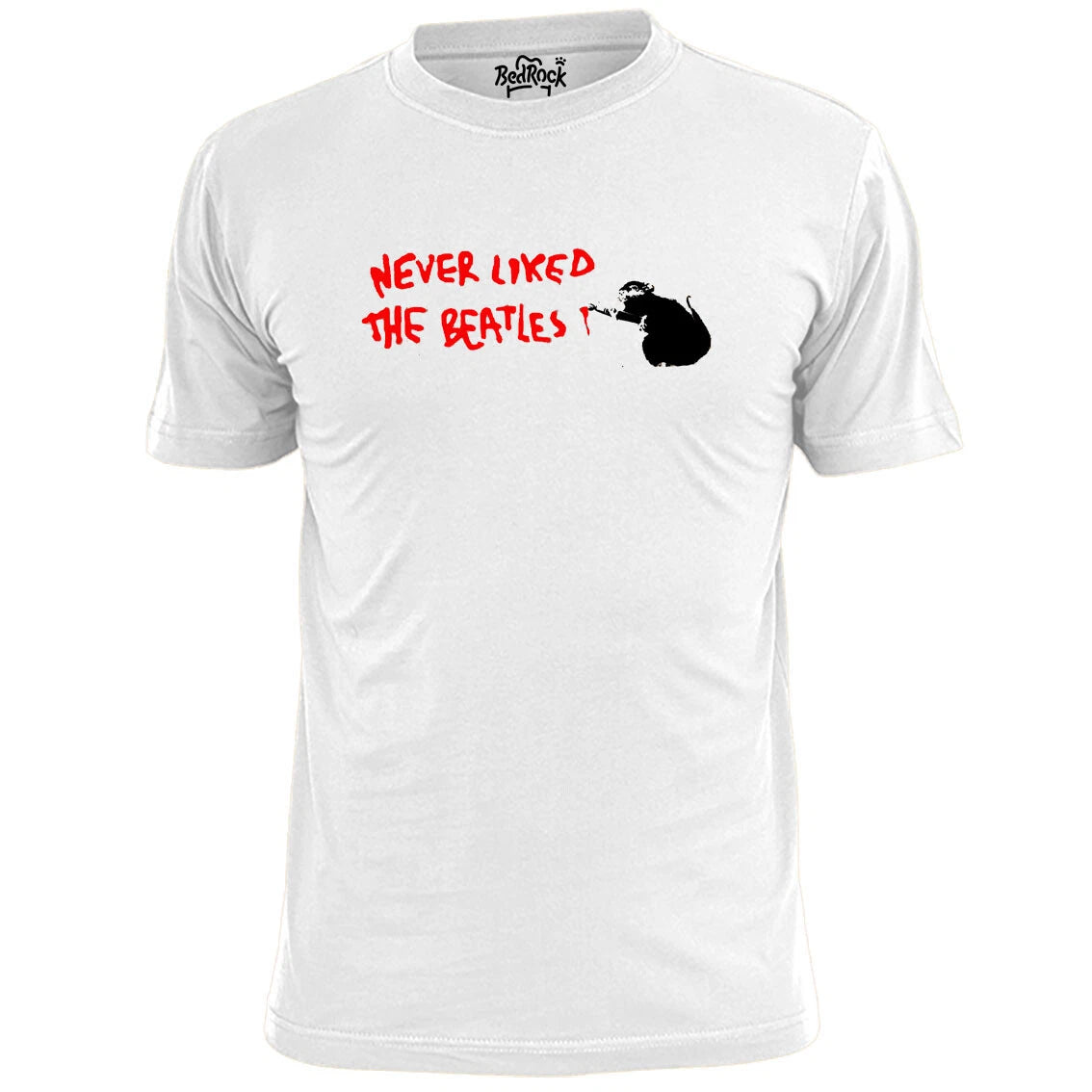 Mens Banksy Never Liked The Beatles Graffiti T Shirt Street Art