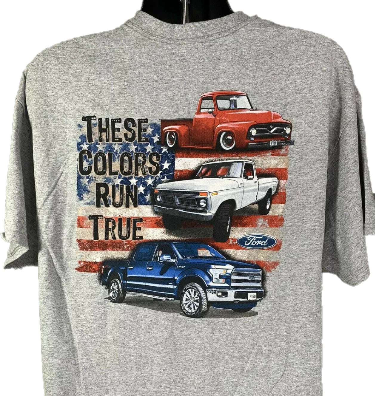 Ford Trucks T-Shirt "These Colors Run True" American Flag 100 Anniversary