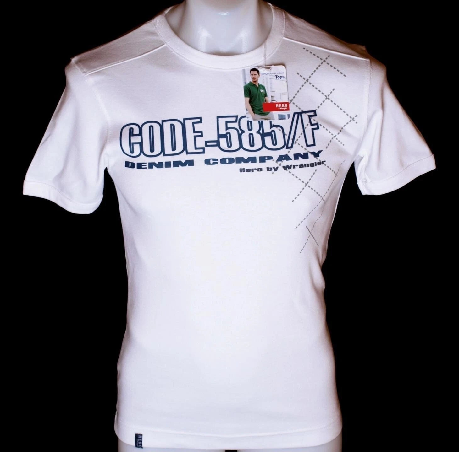 New Men's Hero Wrangler Short Sleeve Stretch Fitted T Shirt White M 2XL Embossed