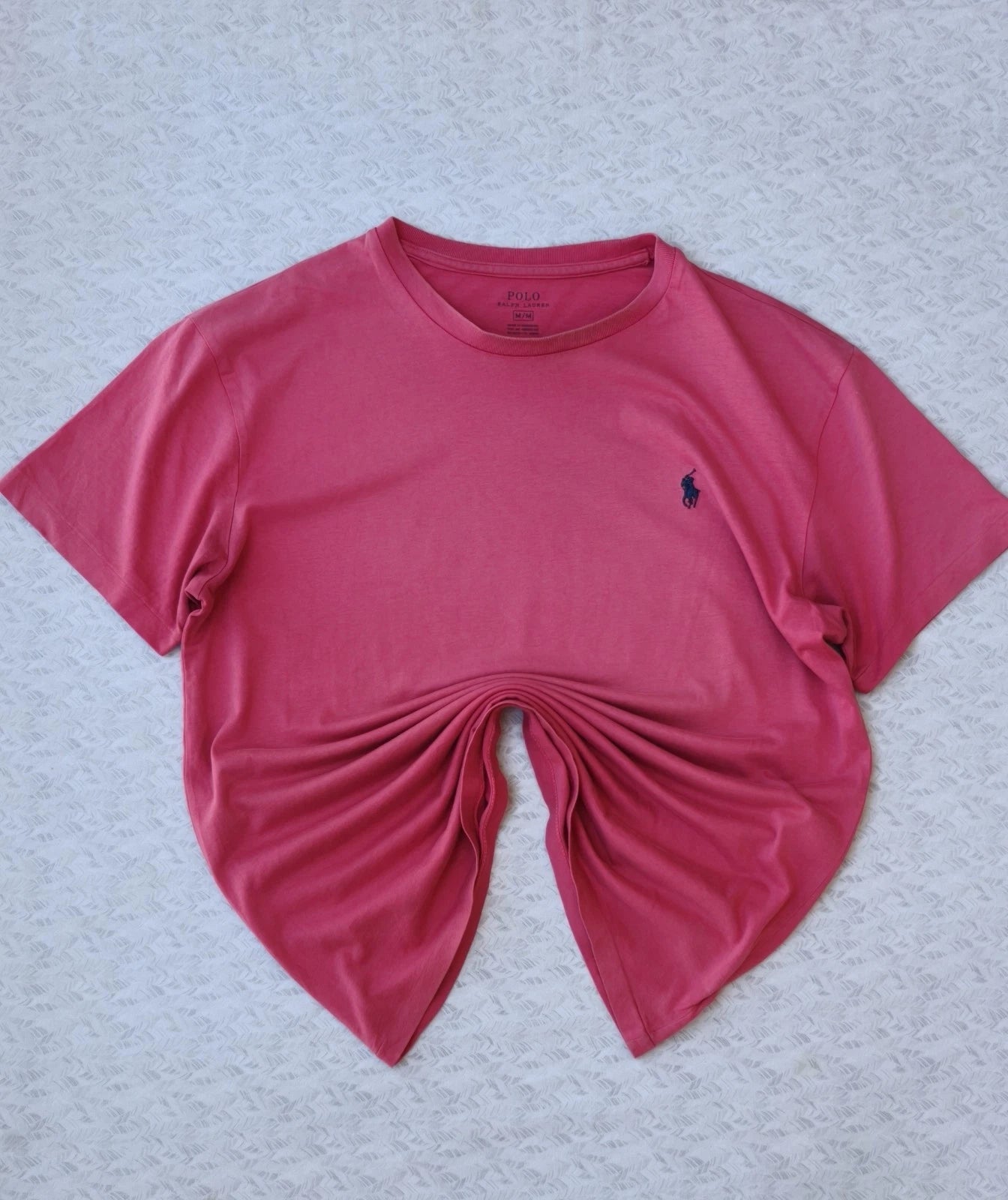 POLO RALPH LAUREN-T SHIRT MEN'S COTTON-SIZE M-ROSE-CUSTOM SLIM FIT-VINTAGE!