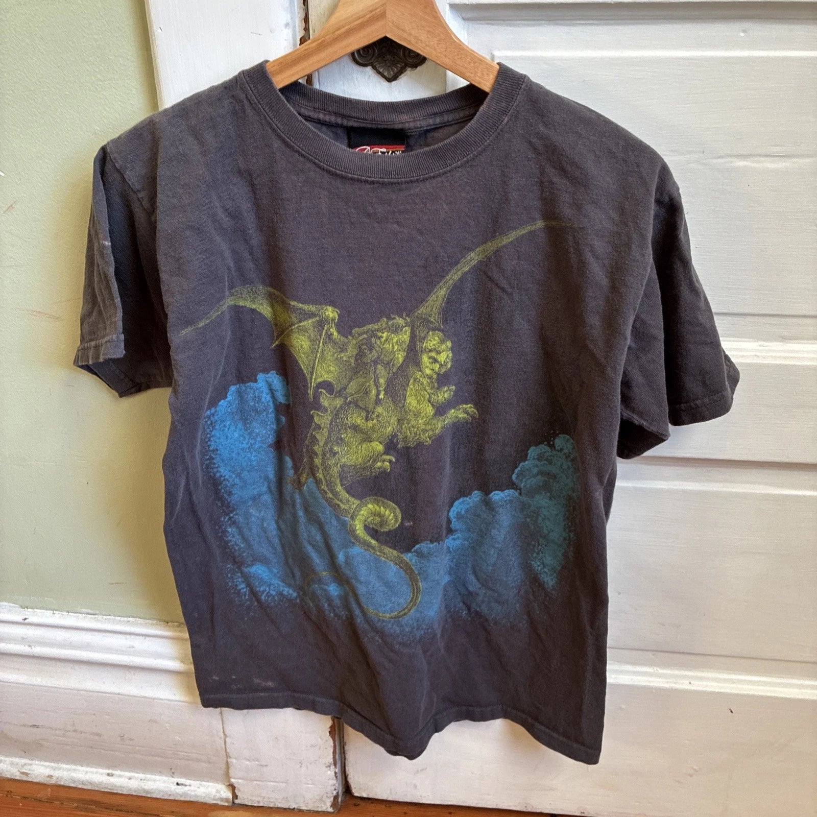 Vintage Dragon BLACK FADED 90s/00’s Art Tee Single Stitch XL Send Offers MEXICO