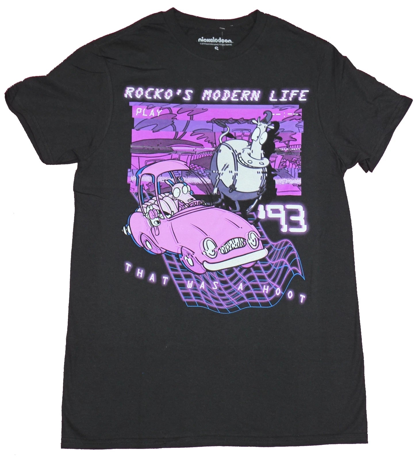 Rocko's Modern Life Adult New T-Shirt - 93 Purple Playback That was a Hoot