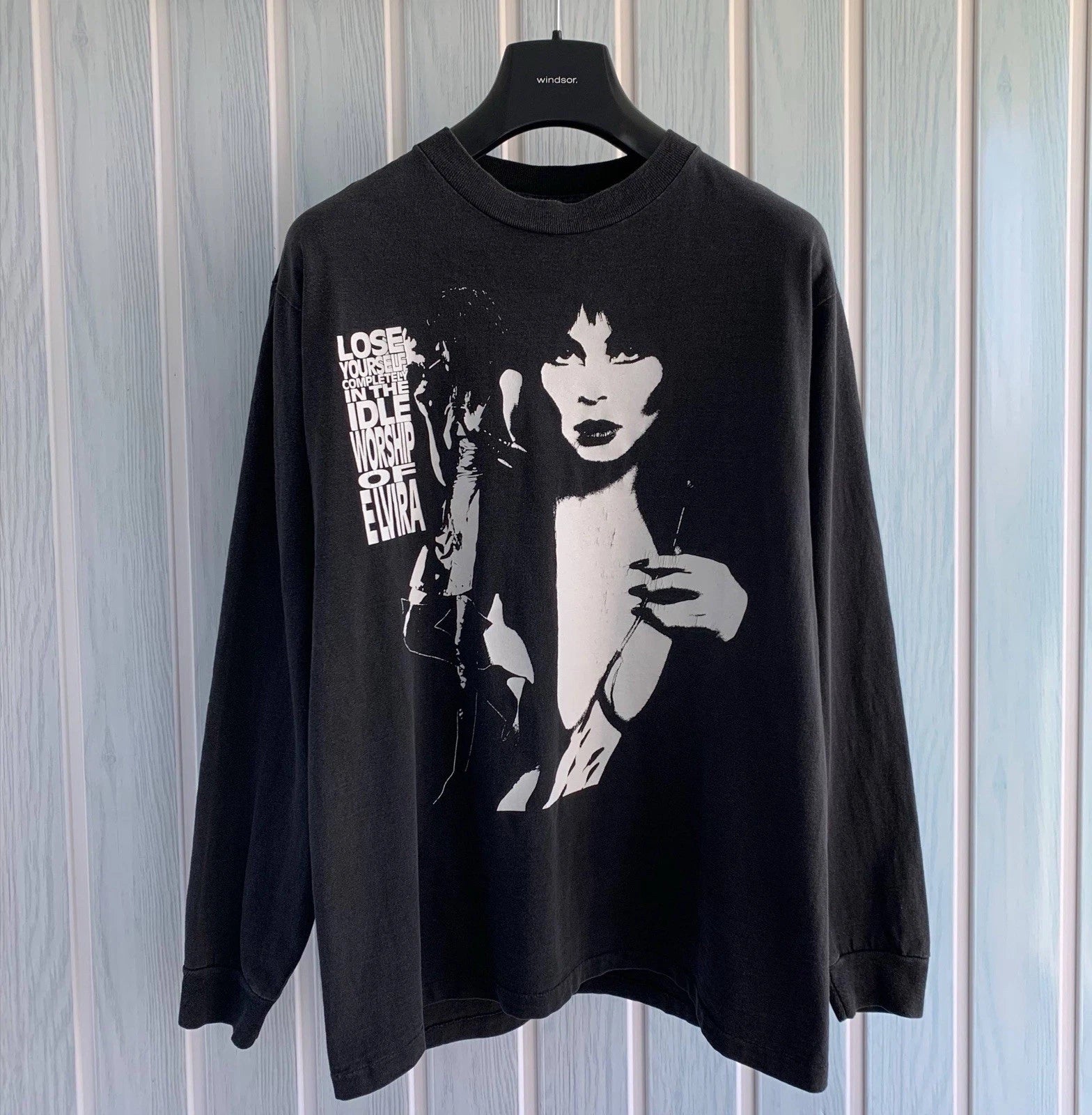 Vintage Ripcordz Band Worship Of Elvira Black Cotton USA Long Sleeve Size L