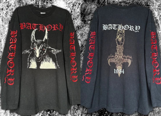 Vintage Bathory Self Titled 1991 Long Sleeve Tee Reprint
