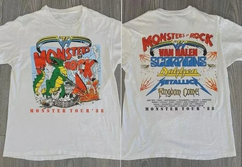 Vintage 80's Monster of Rock Tour Concert T-Shirt , Reprint