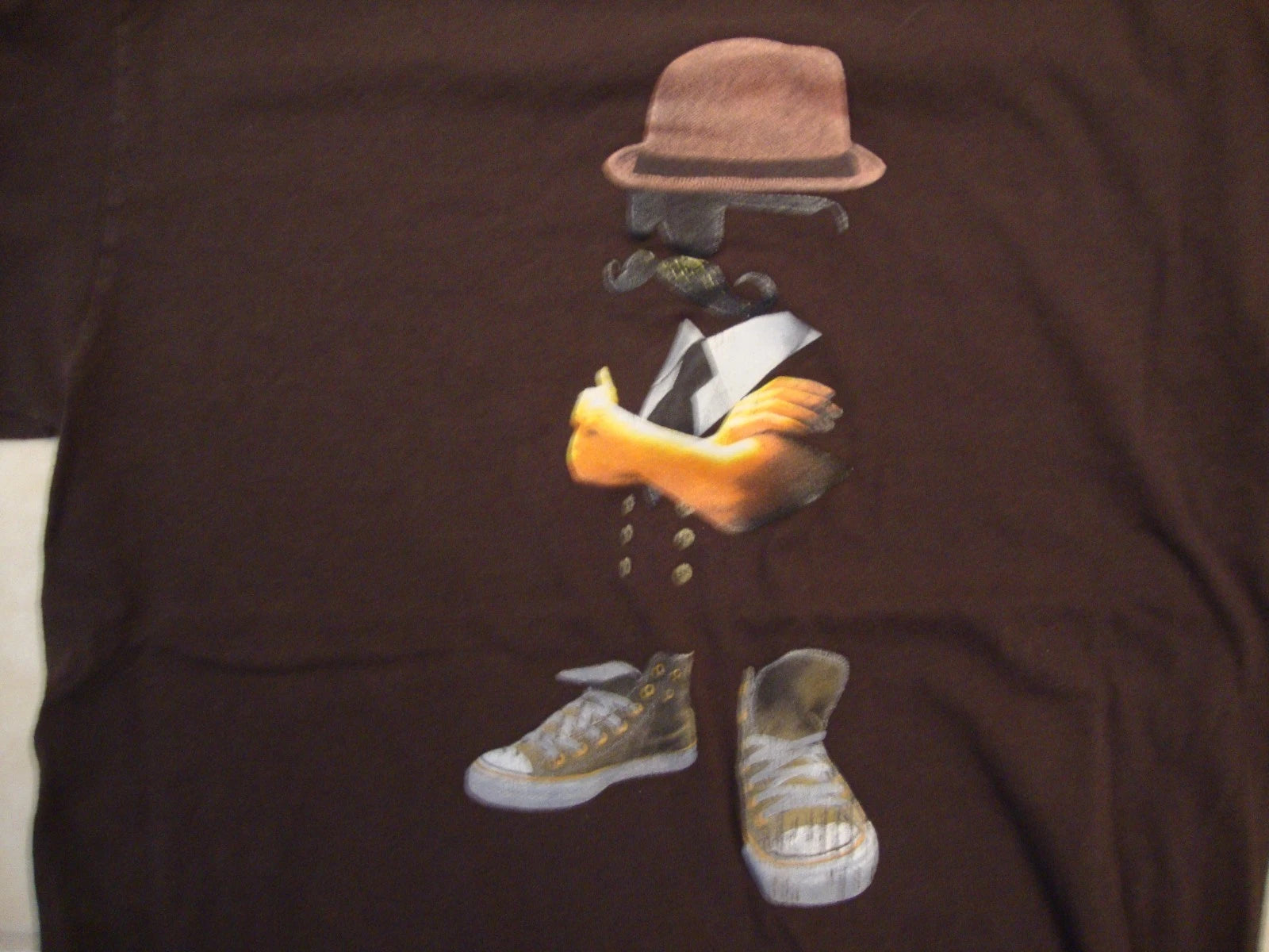 Modern Hipster Trademark Apparel Funny Brown Cotton T Shirt Size M
