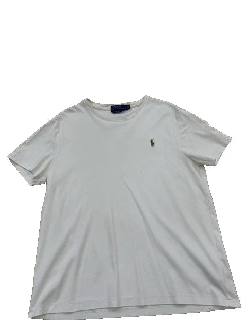 Polo Ralph Lauren Men's T-Shirt White Slim Fit Size L Cotton Crew Neck Logo