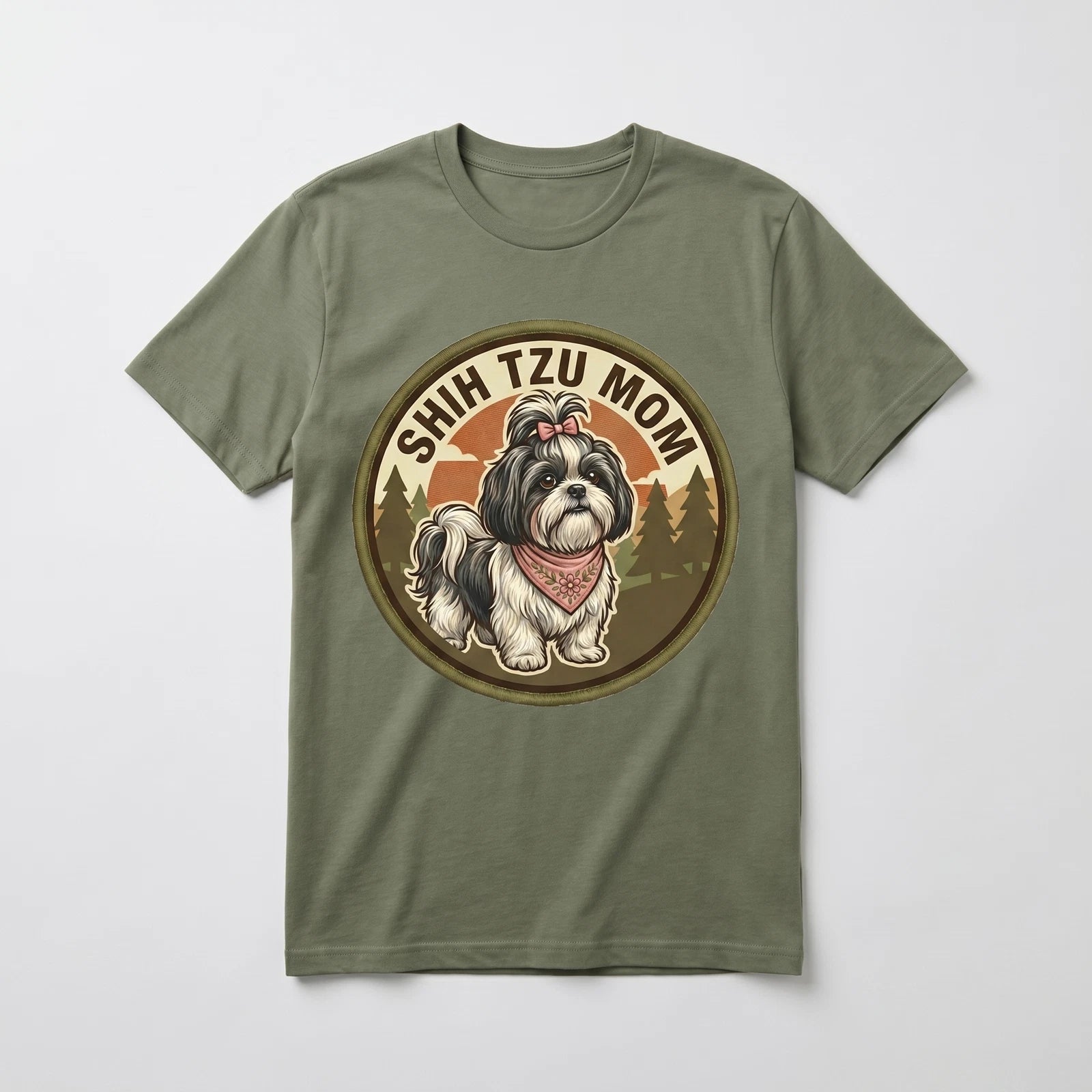 Shih Tzu Mom T-Shirt Shih Tzu Dog Gift Women Graphic Tee Mothers Day Cute
