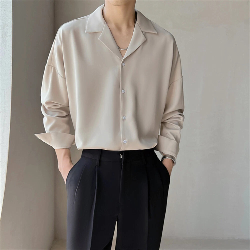 Men's  Shirt Casual Slim Shirts Long Sleeve Button Down Tops Blouse