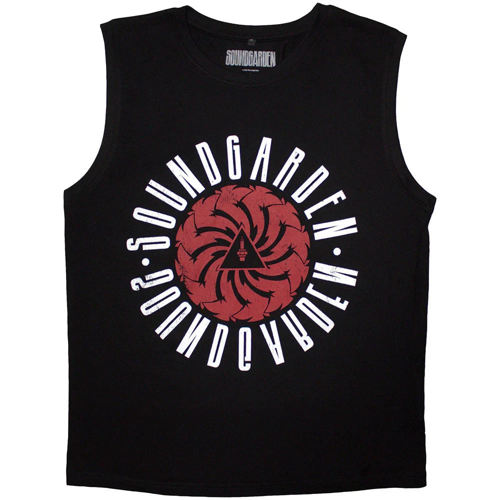 Soundgarden Oversized Tank T-Shirt: Circle Logo (Black) OFFICIAL NEW