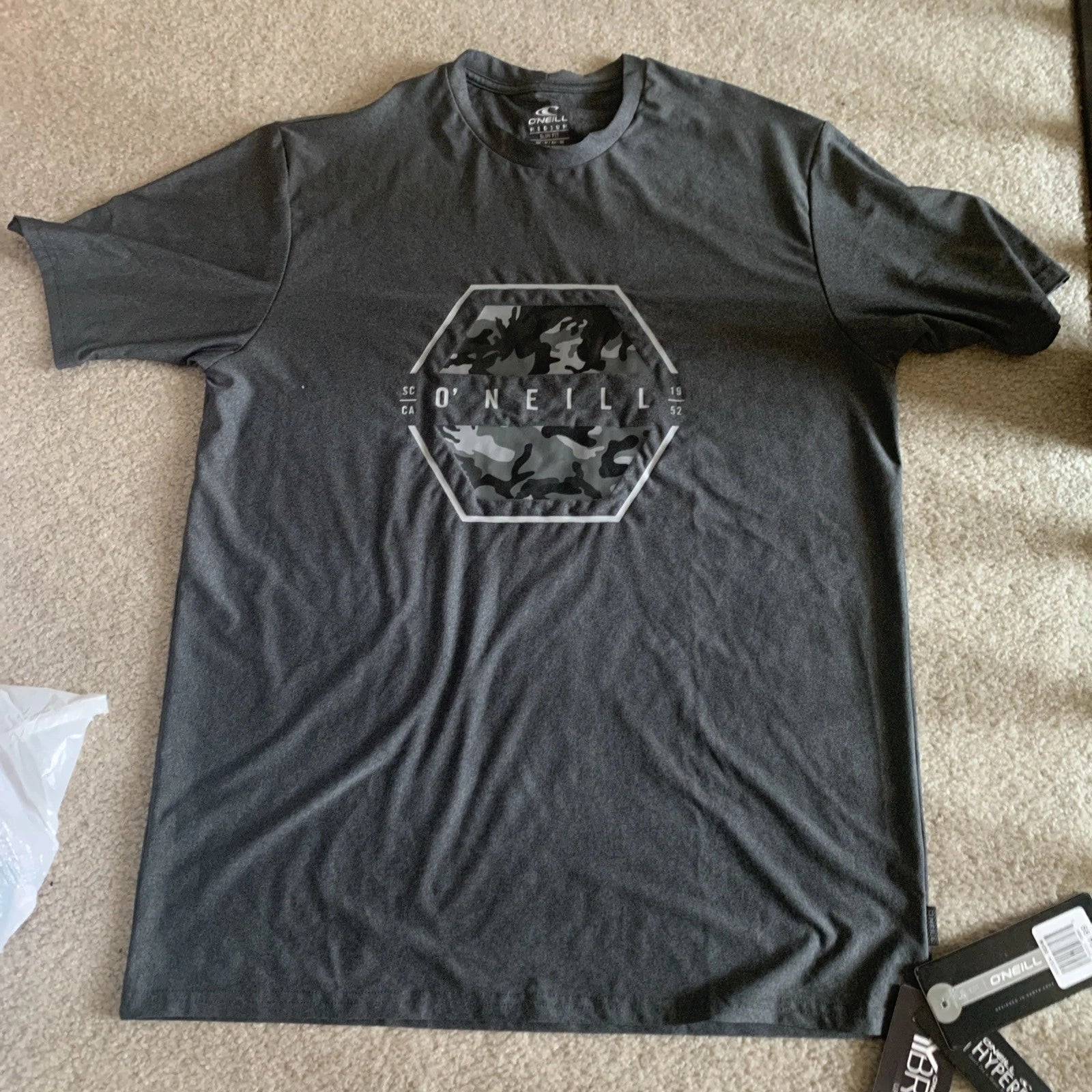 O'Neill Men's T-Shirt Short Sleeve Crewneck Tee in Dark Charcoal
