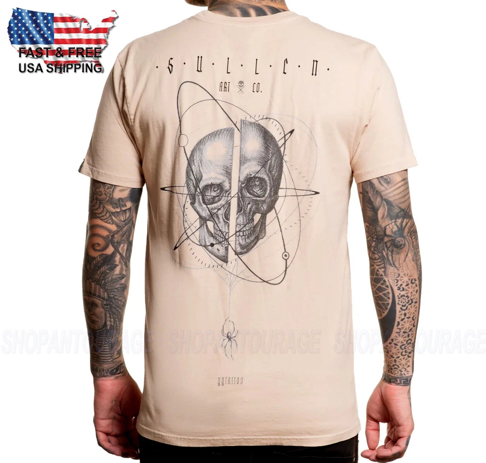 Sullen Art Collective YG Tattoo Premium Fit SCM6399 Short Sleeve T-shirt For Men