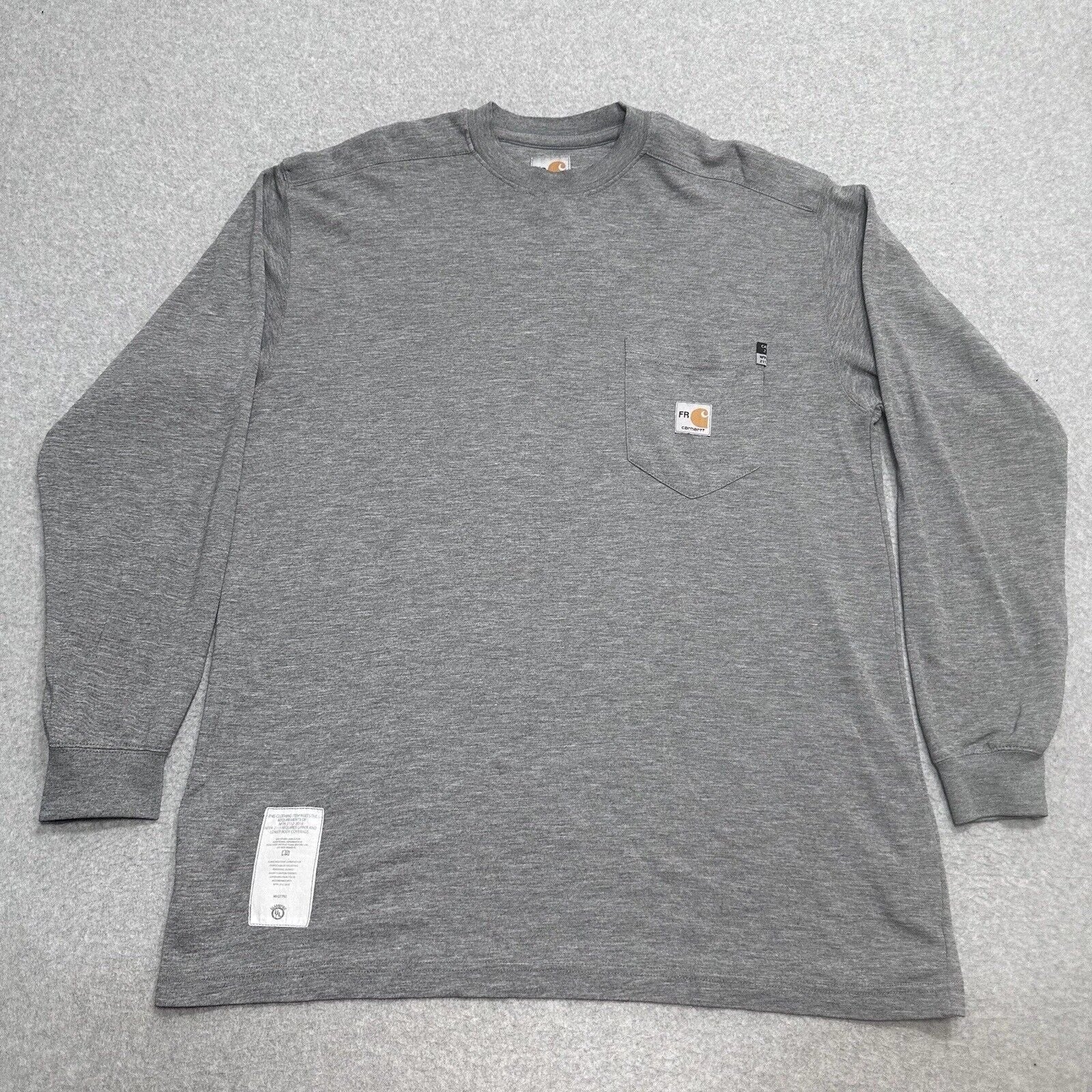Carhartt Fr Long Sleeve Gray Tee Shirt #297-31 (PICK YOU SIZE) B Cintas