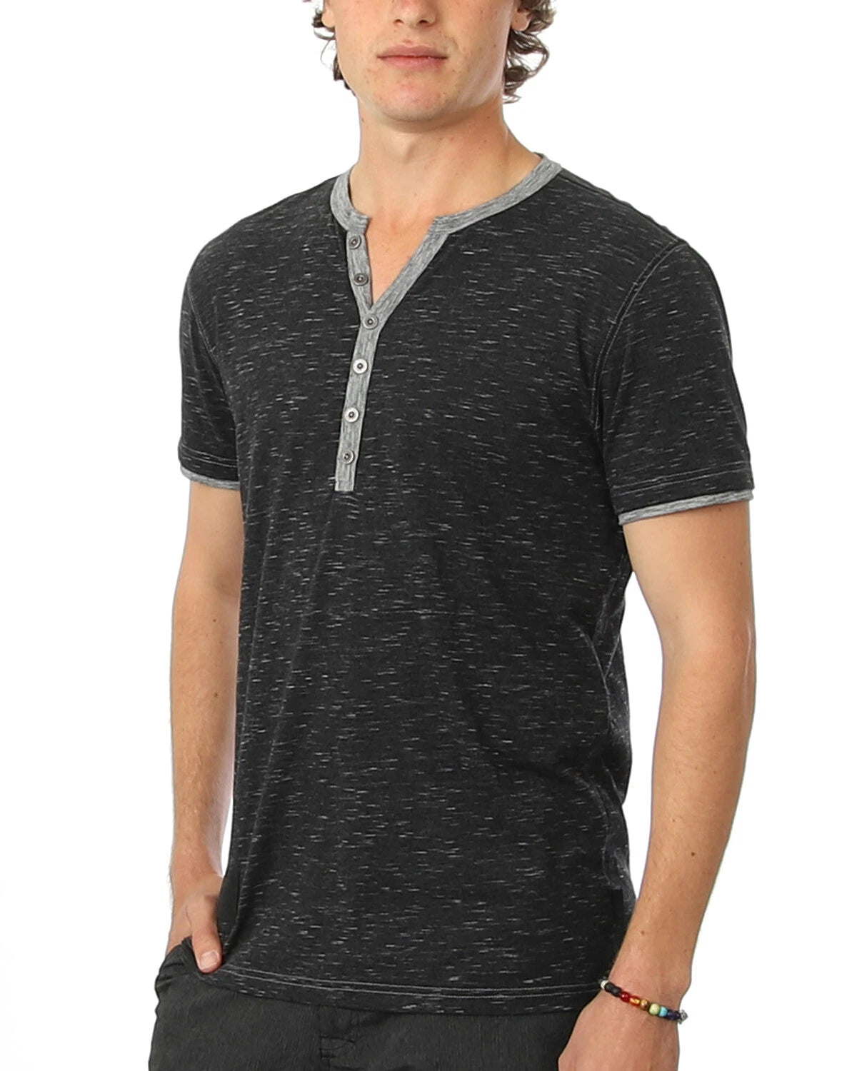 ZIMEGO Mens Short Sleeve Henley – Casual V-Neck Button T Shirts for Men