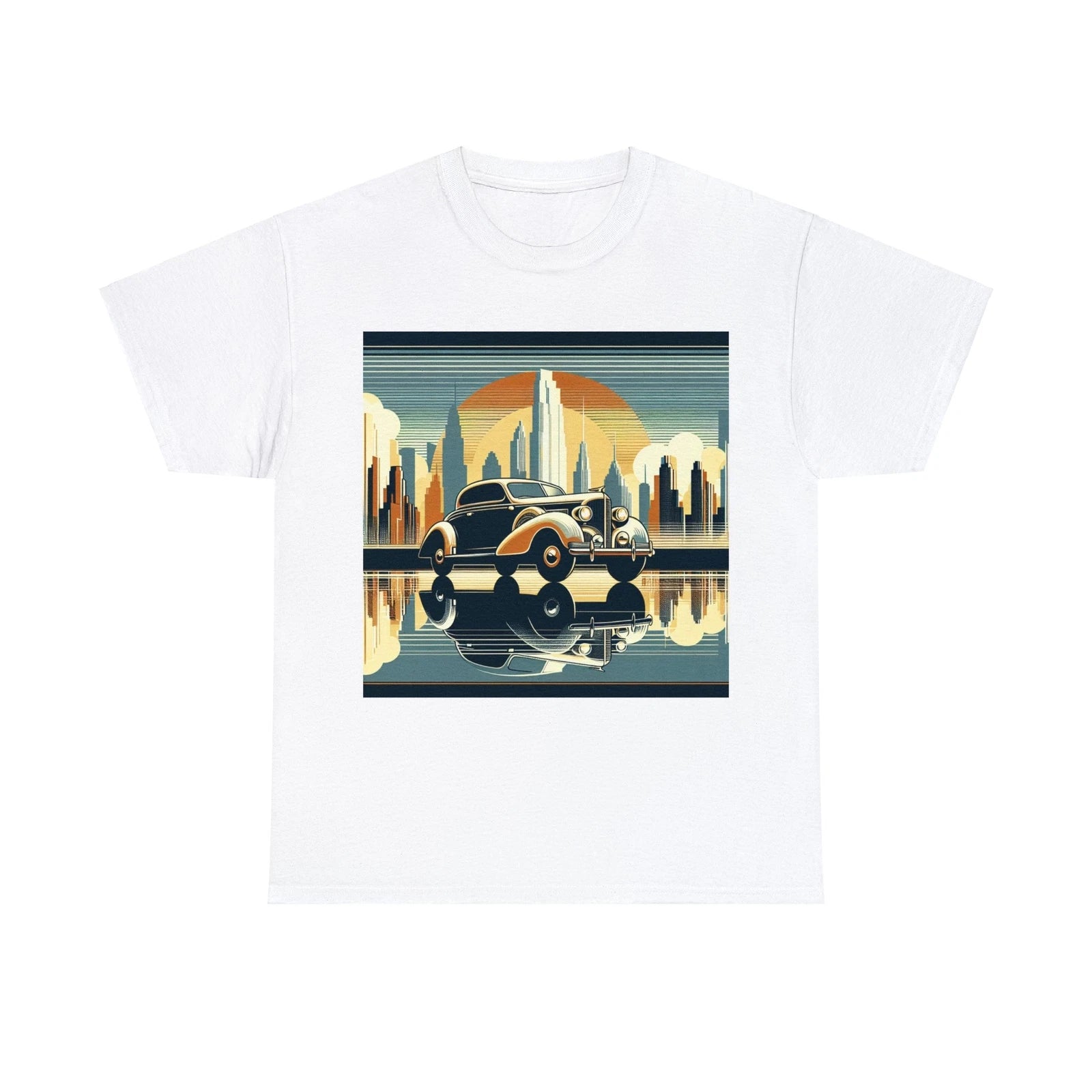 Unisex Adult T Shirt Vintage Car Art Deco Retro Sleek Classy Stylish Graphic Tee