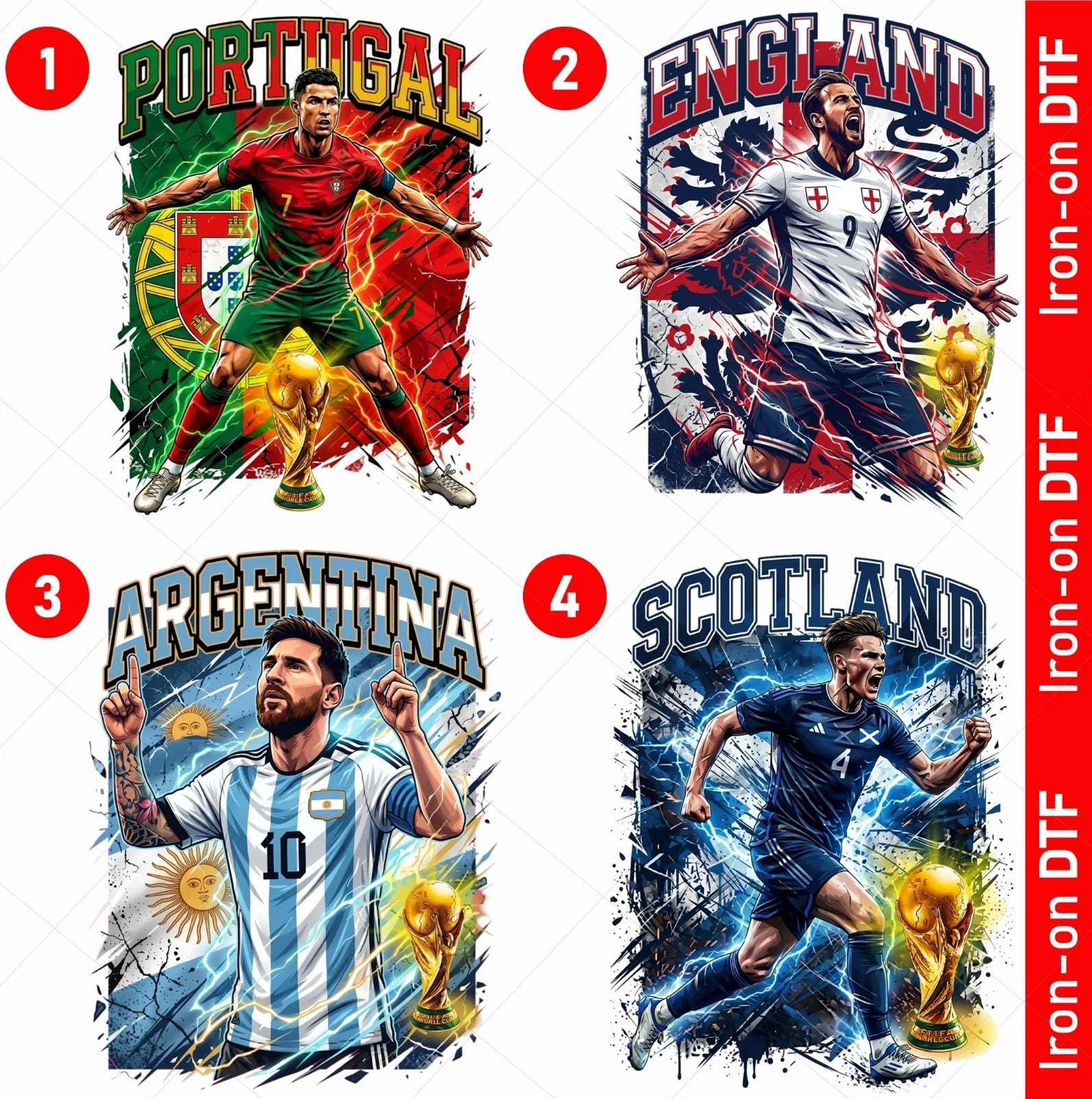 Football World Cup 2026 Scotland England DTF Iron On Heat Transfer Soccer Fan