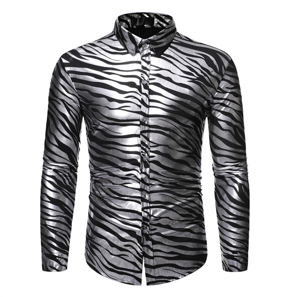 Men Casual Party Shirts Long Sleeve Shirt Casual Button Down Shirts