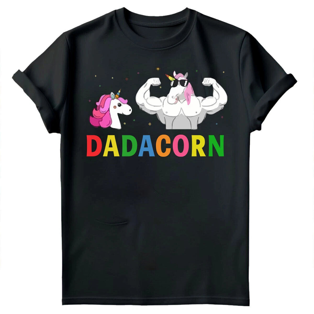 Fathers Day Mens T Shirt Funny Unicorn Dadacorn Daddy Gymer Dad Tee Top #FD