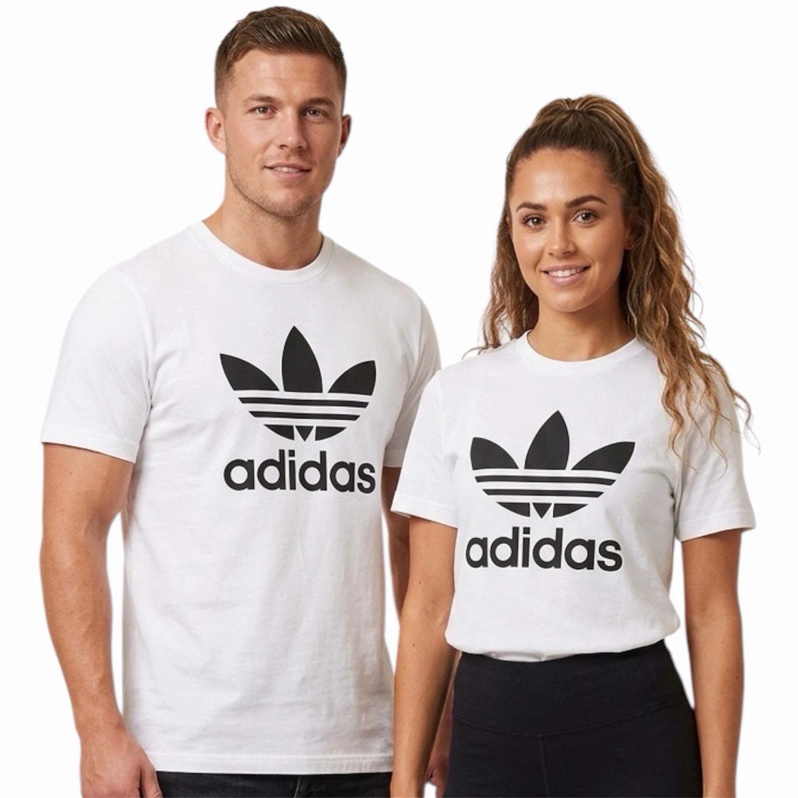 ADIDAS Vintage Trefoil Logo WHITE Regular Fit Short Sleeve  T-shirt NWT