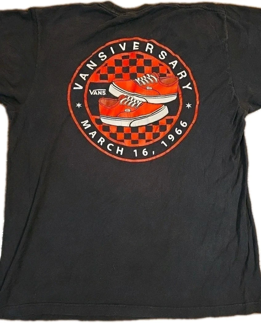Vans Shirt Mens Large Black Vansiversary March 16 1966 Graphic Logo Skate Tee