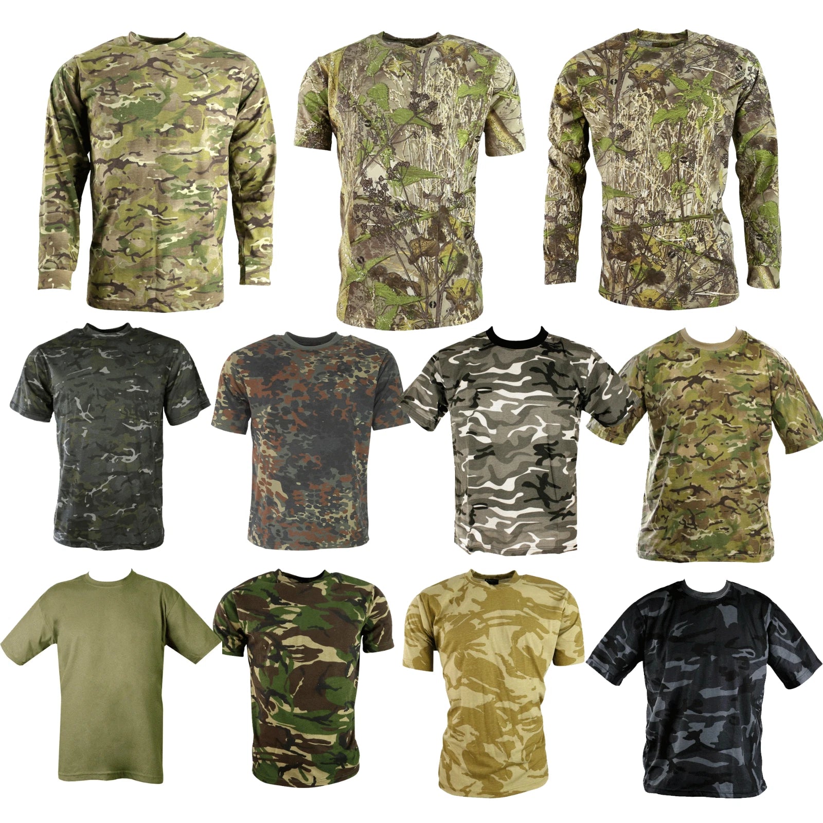 Army T Shirt Combat Military Multicam Tactical Urban Desert Camo Hunting Fishing