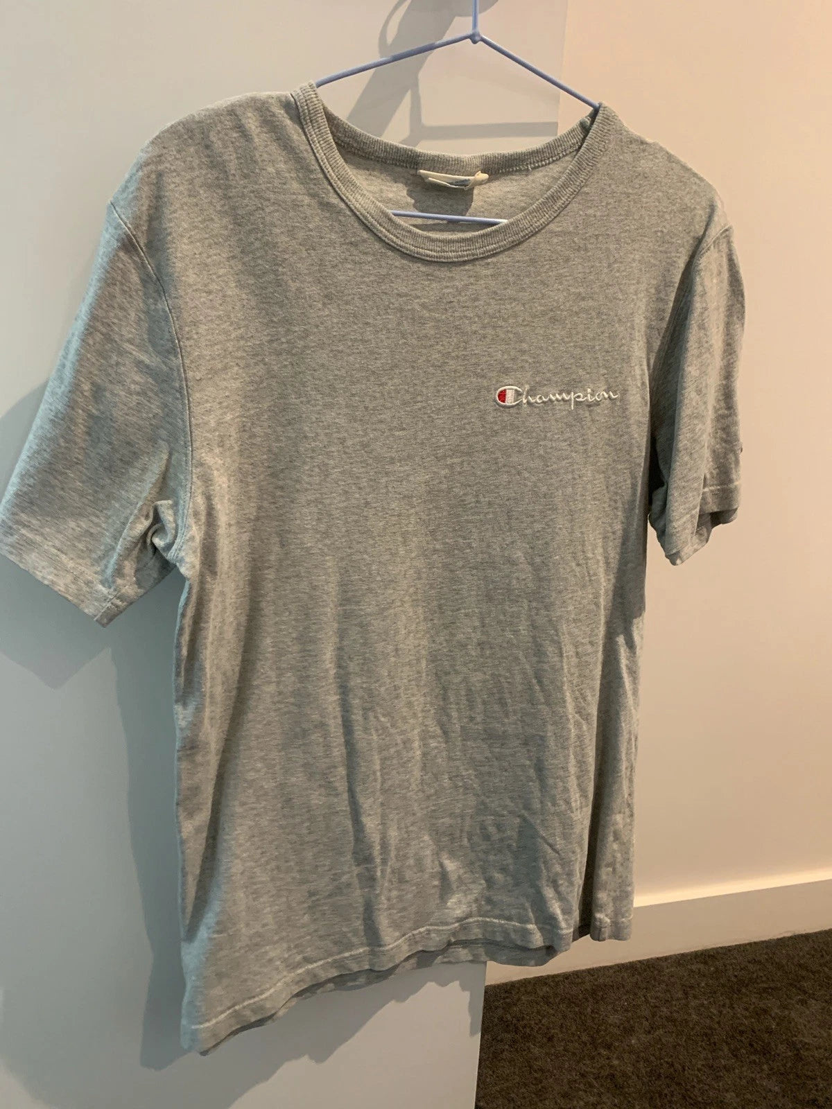 Champion Heritage Grey T-shirt Tee Logo Top Size Small Mens/Unisex Casual Gym
