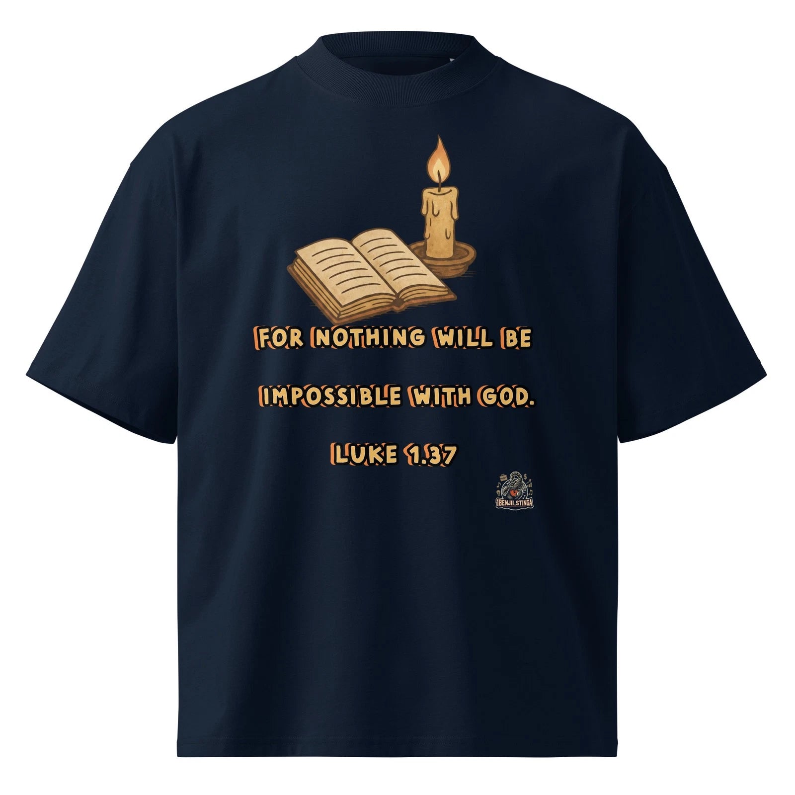 Unisex organic oversized high neck t-shirt