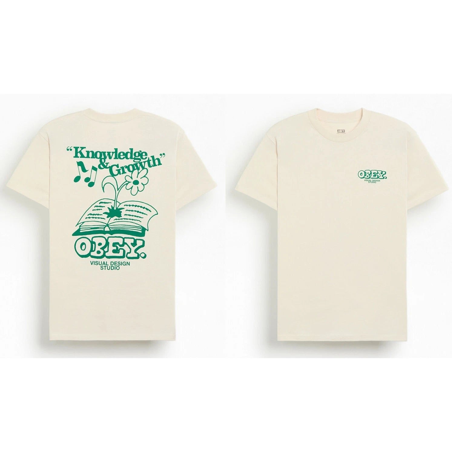 New Obey Knowledge and Growth Graphic T Shirt Streetwear Tee, Size Small