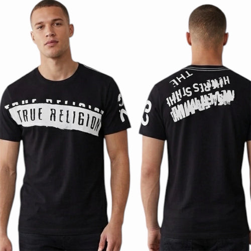 $69 TRUE RELIGION Black STENCEL Short Sleeve Graphic T-shirt NWT