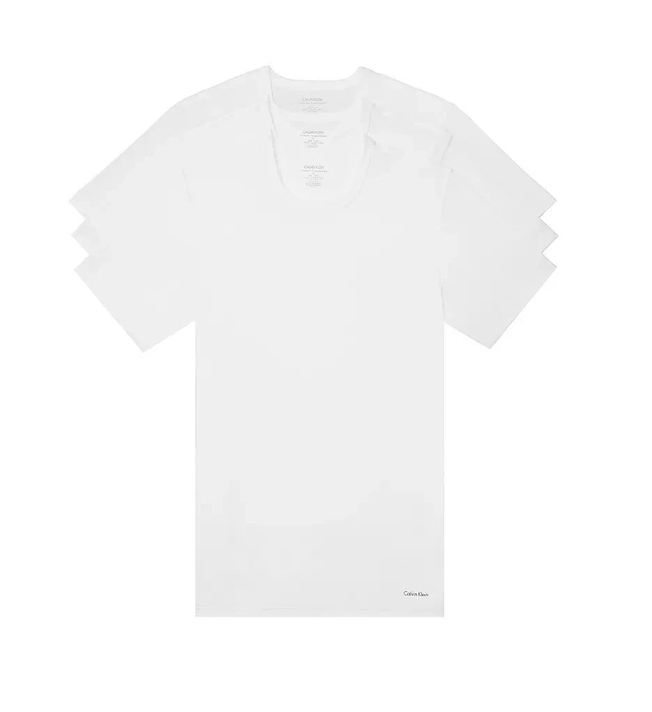 Calvin Klein Men's 3-Pack Slim Fit All Cotton Short Sleeve Crew Neck T-Shirt Tee