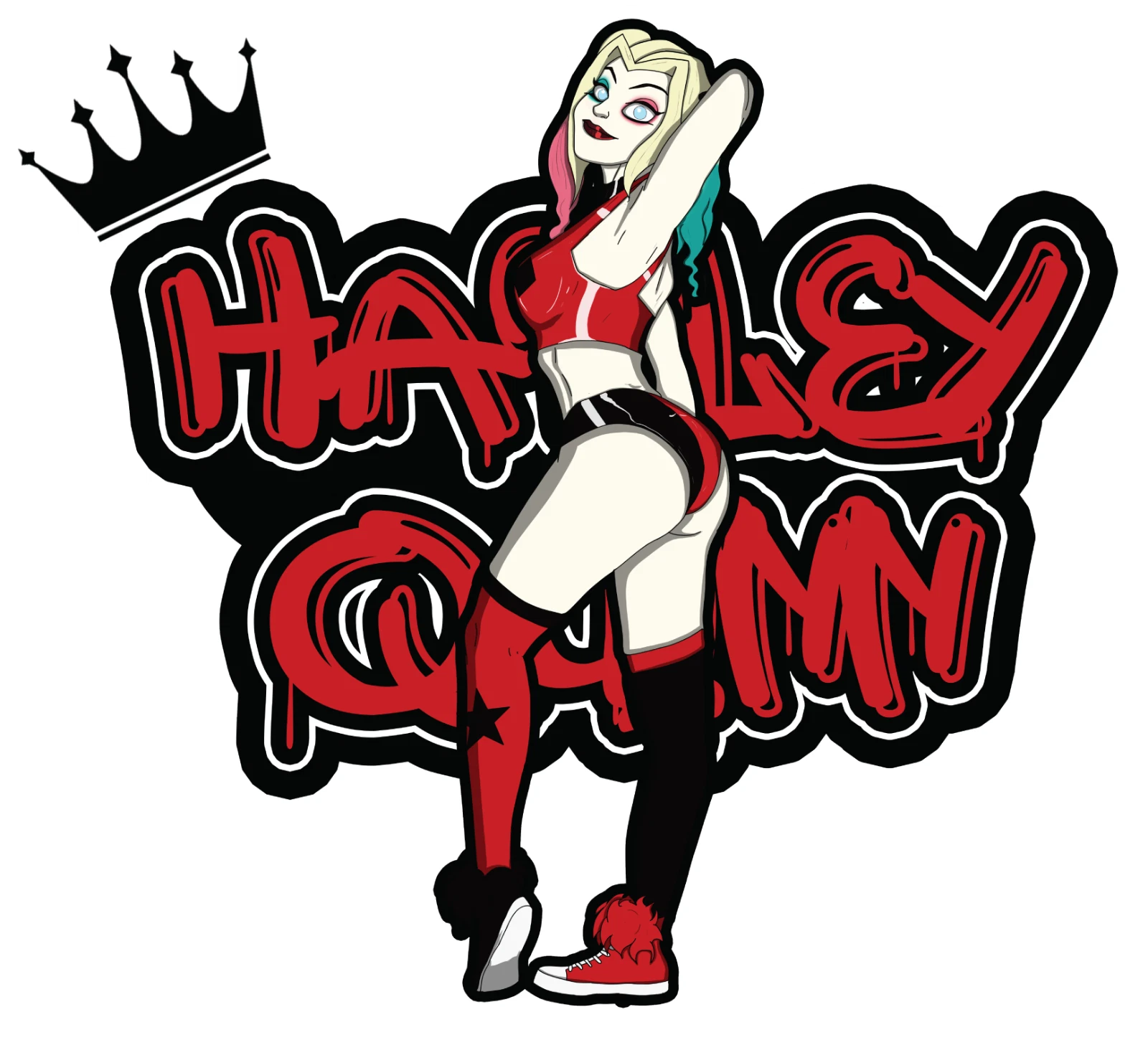 Harley Quinn in the Street T shirt design by Redstrife X