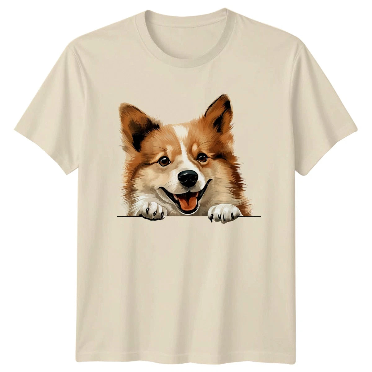 Cute Peeking Dog T-Shirt Corgi Dogs Birthday Gift For Him And Her
