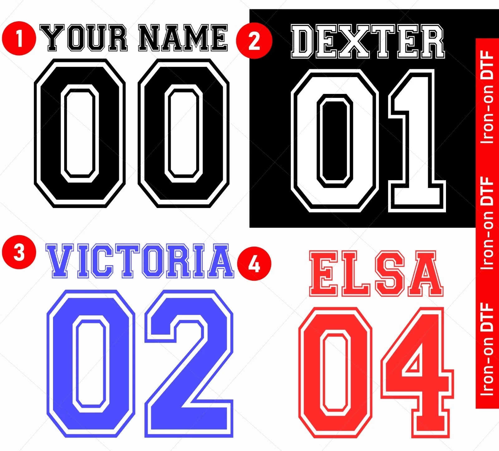 Personalised Name Number Football Sports 2026 DTF Iron On Heat Transfer T shirt