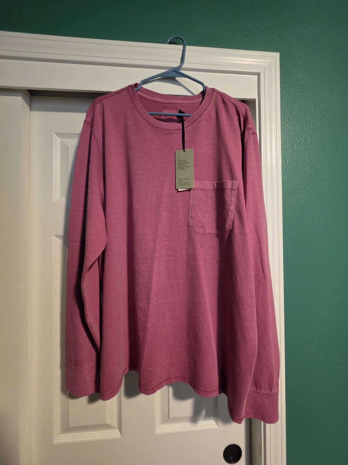 GOODFELLOW & CO ROSE RED Mauve LONG SLEEVE TSHIRT SIZE XXL T-SHIRT