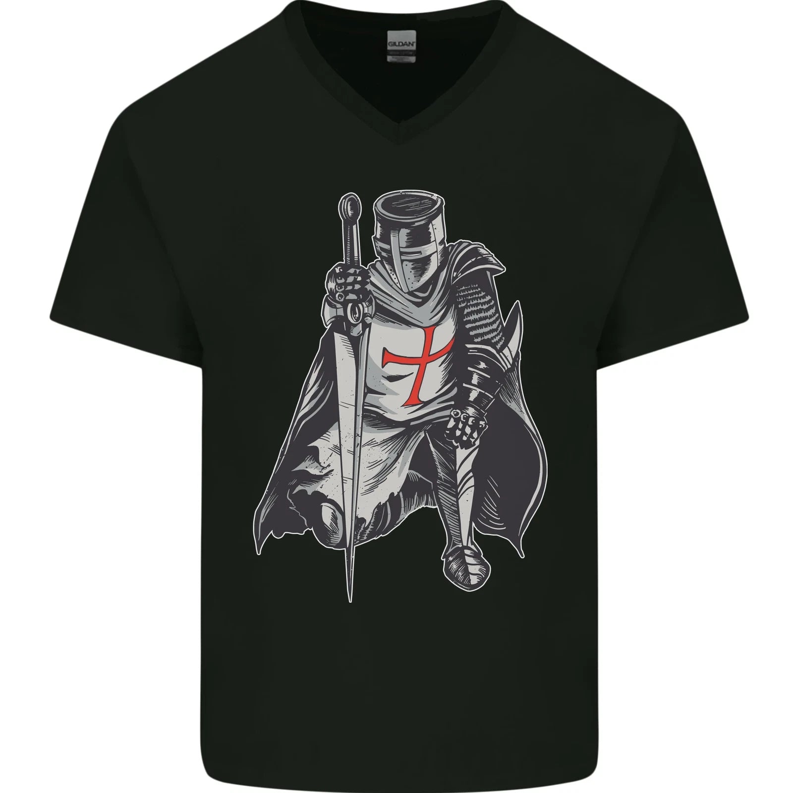 A Nights Templar St Georges Day England Mens V-Neck Cotton T-Shirt
