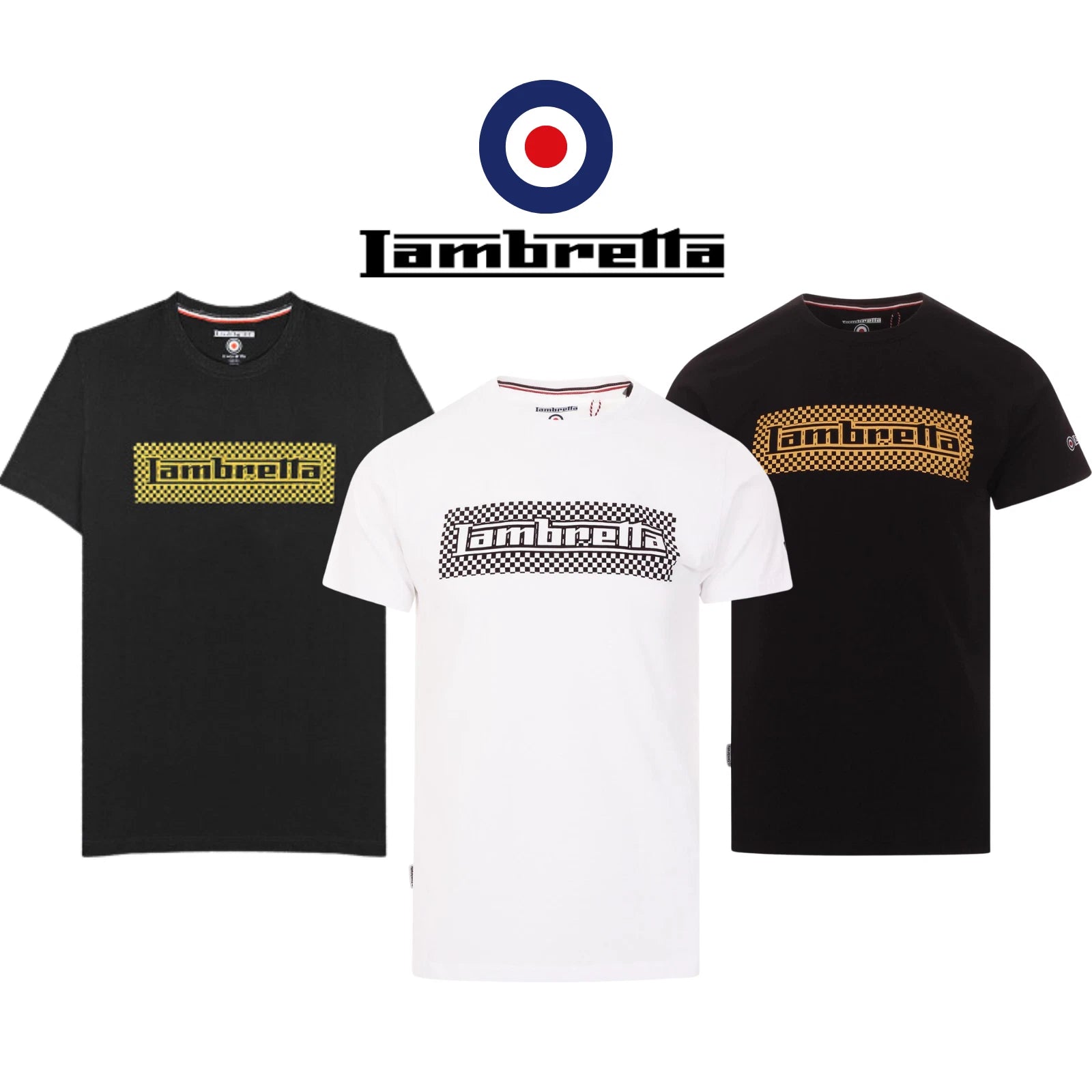 Mens Lambretta T-Shirt Round Neck Holiday Summer Retro MOD Cotton Shirt Boys