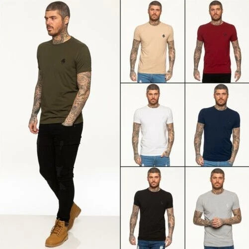 Enzo Men's Slim Fit Casual Cotton Crew Neck Short Sleeve T Shirt