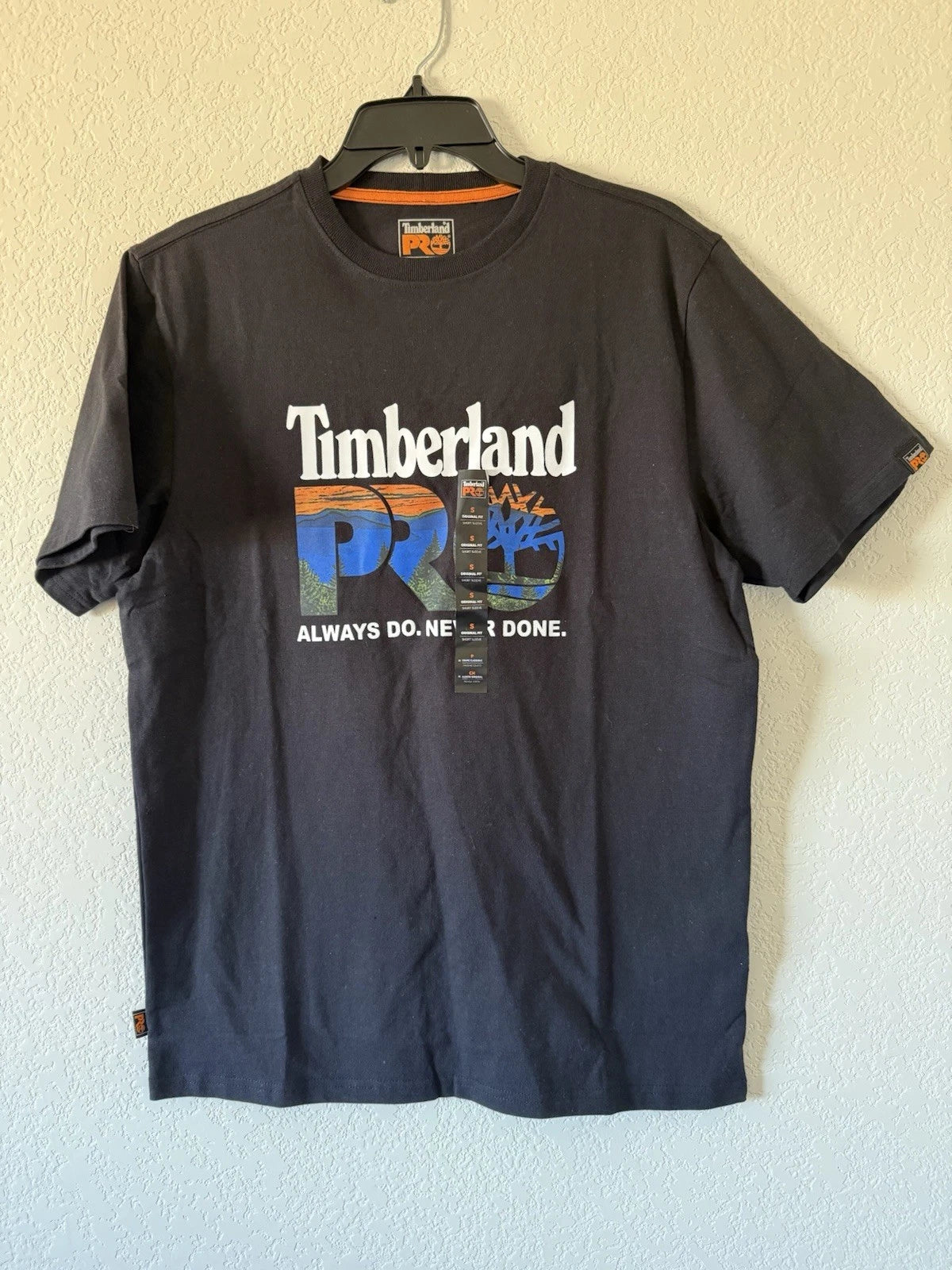Men's Timberland PRO Core Logo T-Shirt Athletic Fit Black NWT Men's Size Small