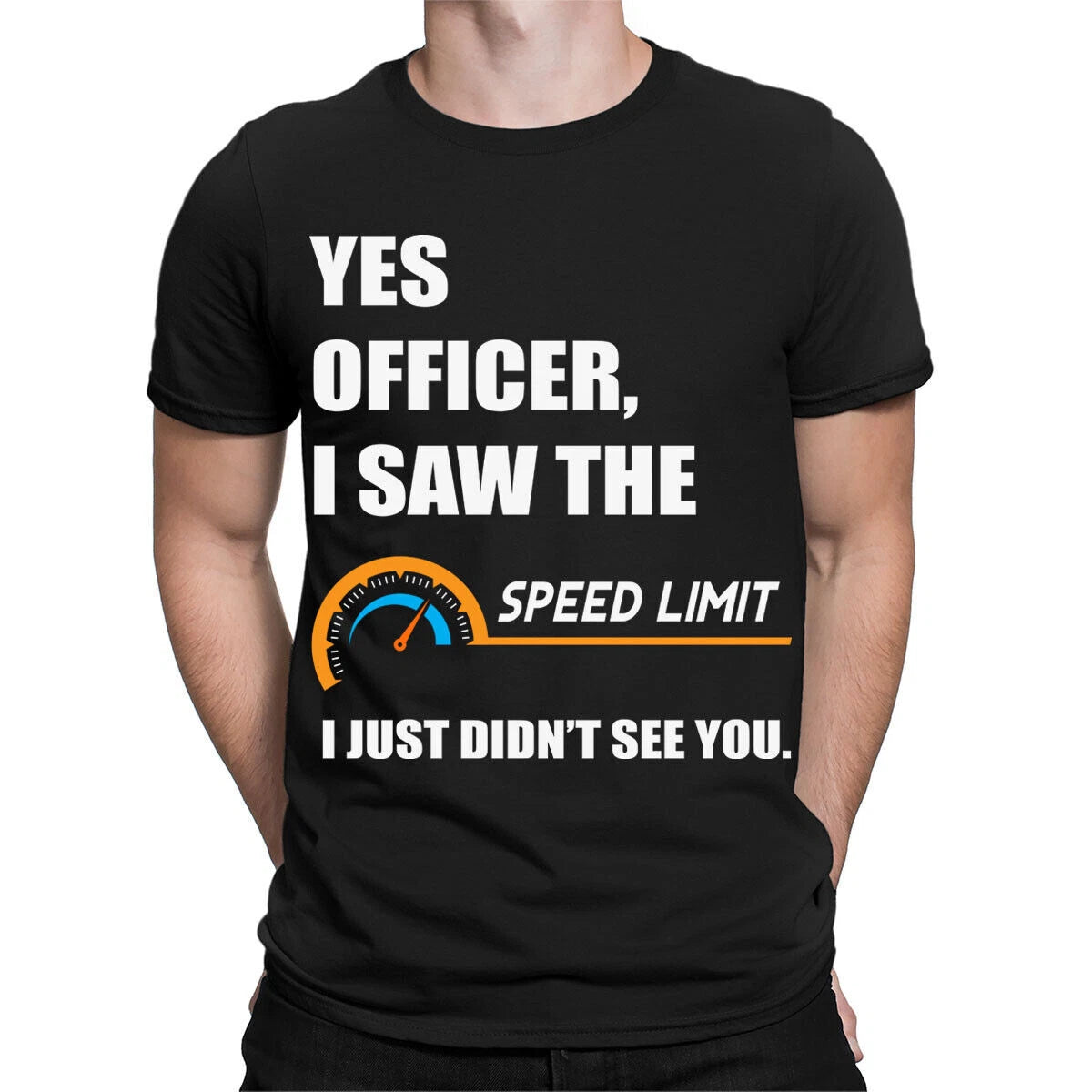 I Saw The Speed Limit Police Car Driver Mechanics Funny Mens T-Shirts Top #TA-89