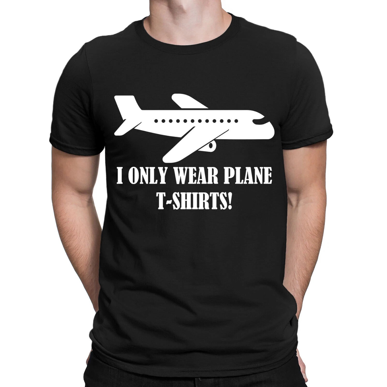 I Only Wear Plane T Shirts Aeroplane Flying Aviation Funny Mens T-Shirts Top#DNE