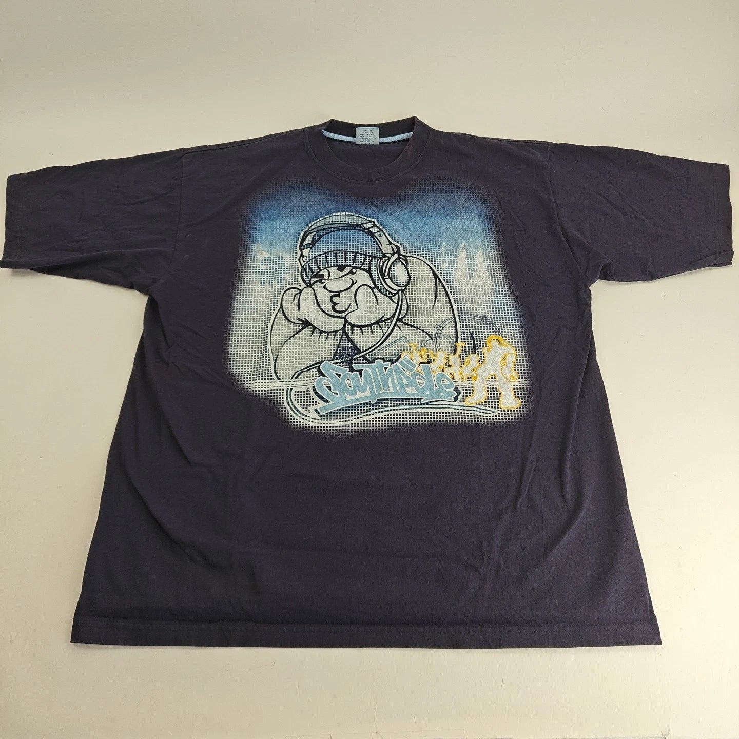 Y2K Southpole DJ Hip-Hop Blue Tshirt Mens XXL Streetwear Graphic