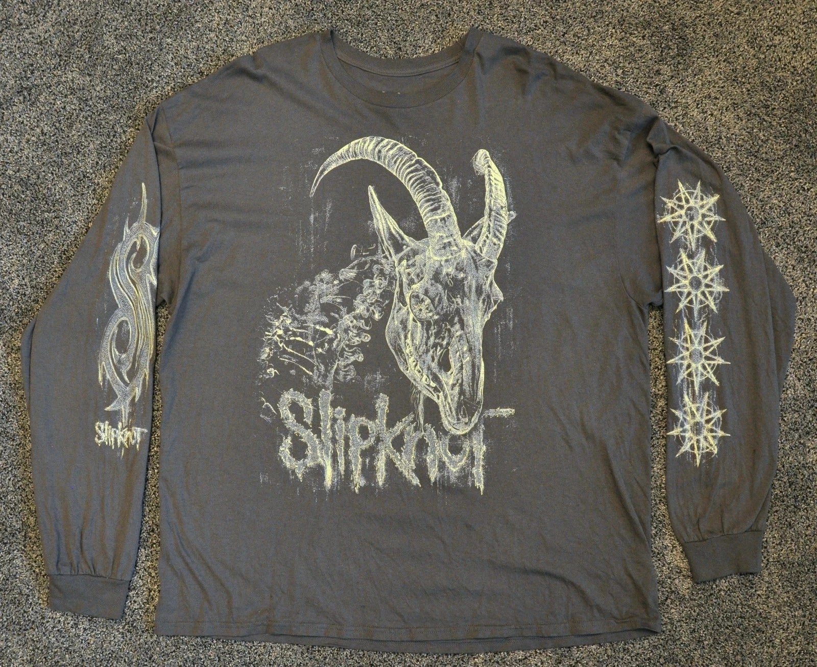 SLIPKNOT Glow in the Dark GOAT long sleeve shirt Gray 2XL GITD black light HTF