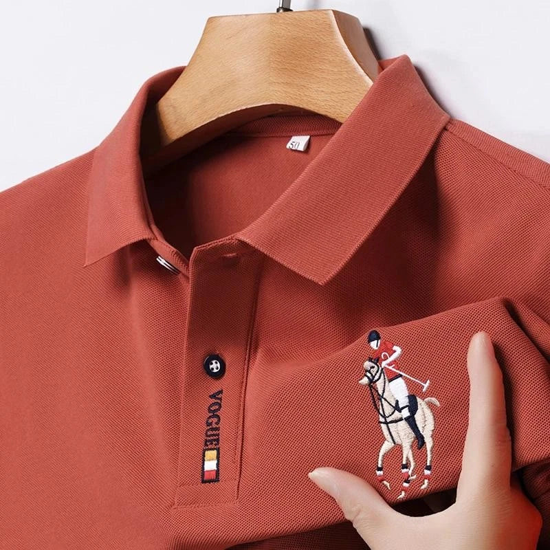 Men's Summer Embroidered Polo Shirt Luxury Fashion Short Sleeve Top Tee T-Shirt