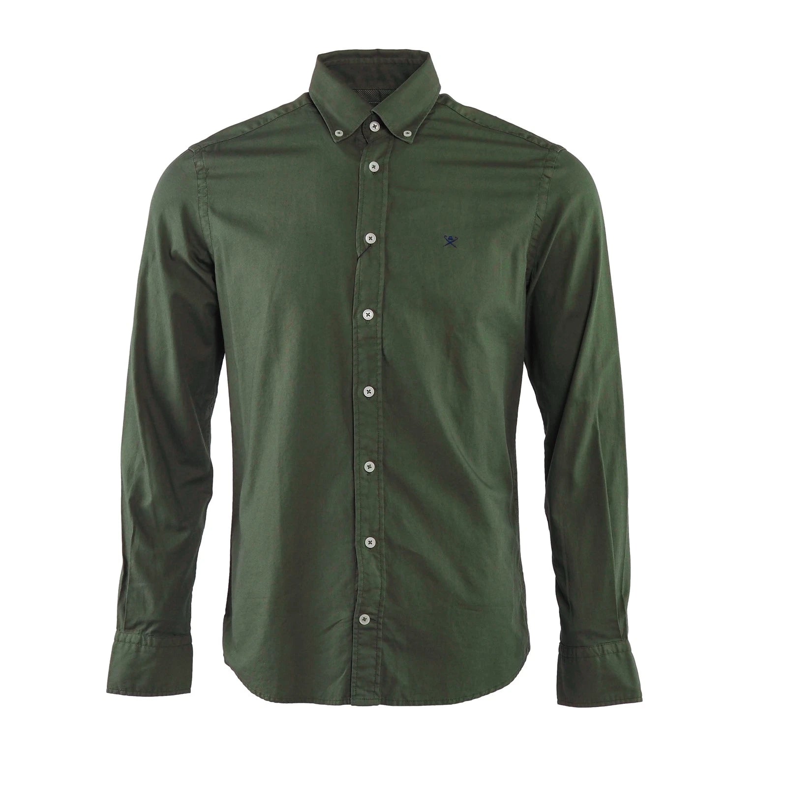 Hackett London Men's Green Embroidered Logo 100% Cotton Shirt Size S HM308839