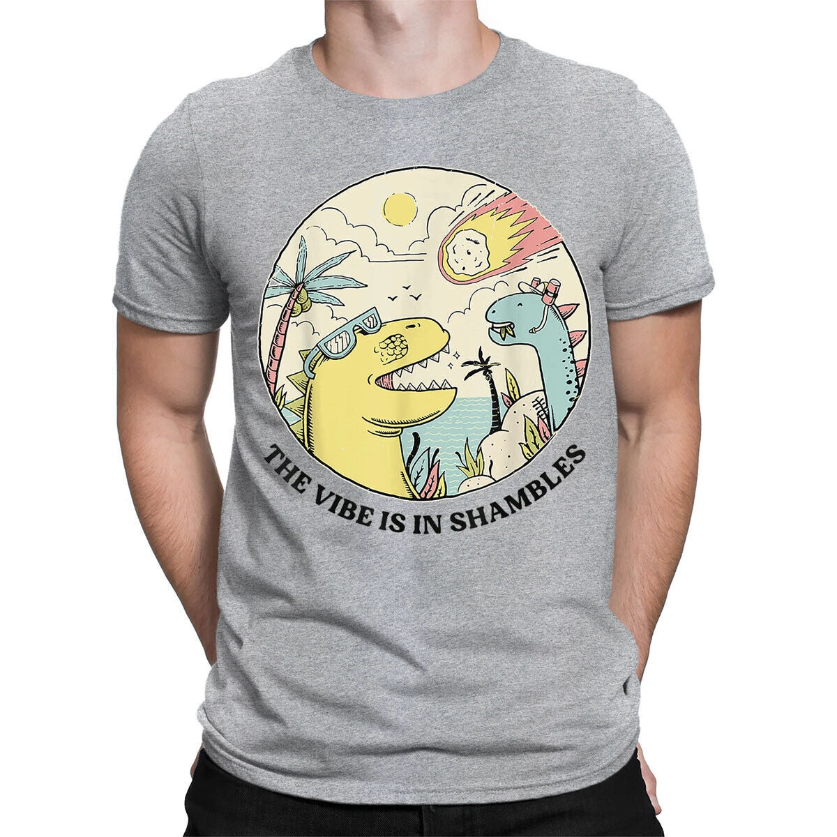 The Vibe Is In Shambles Funny Cartoon Meme Vintage Mens Womens T-Shirts #UJV6