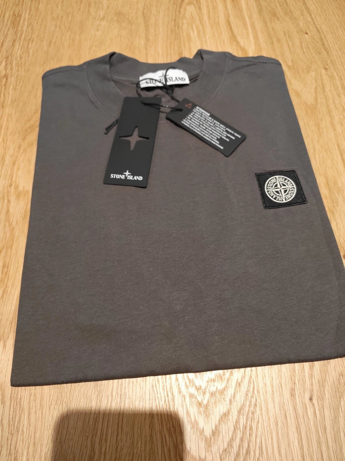 Stone Island Men's T-Shirt Dark Grey Charcoal Size L Large