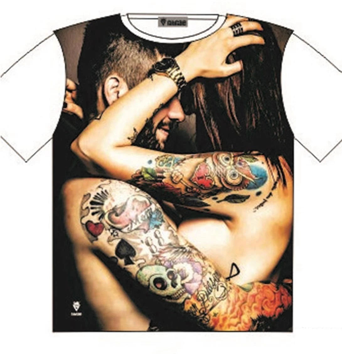 T-Shirt Kiss Me Tattoo Street Fashion Mens Ladies